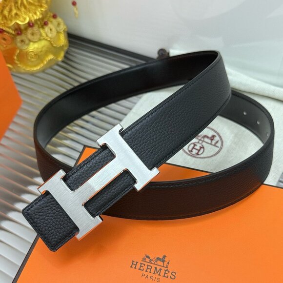 Hermes Authentic Women’s Brown and Gold 85 Belt - Picture 1 of 9